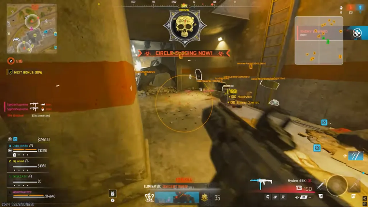 Call of Duty Warzone Prison fight with ESP during a live match used to check Ricochet status