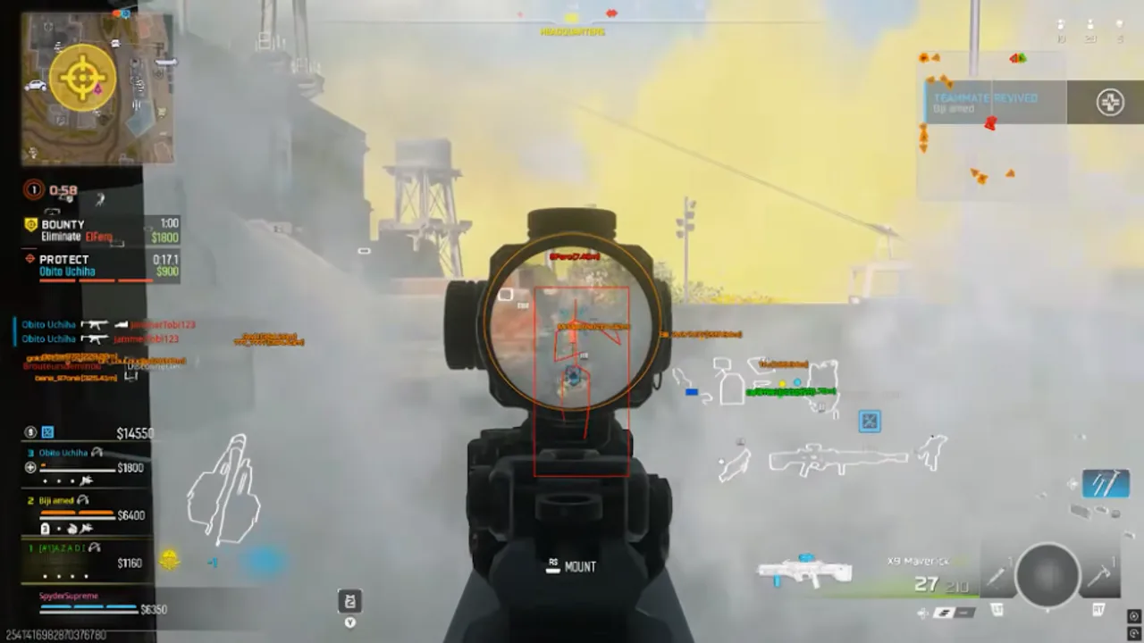 Call of Duty radar hack 2D overlay tracking operators through Warzone smoke