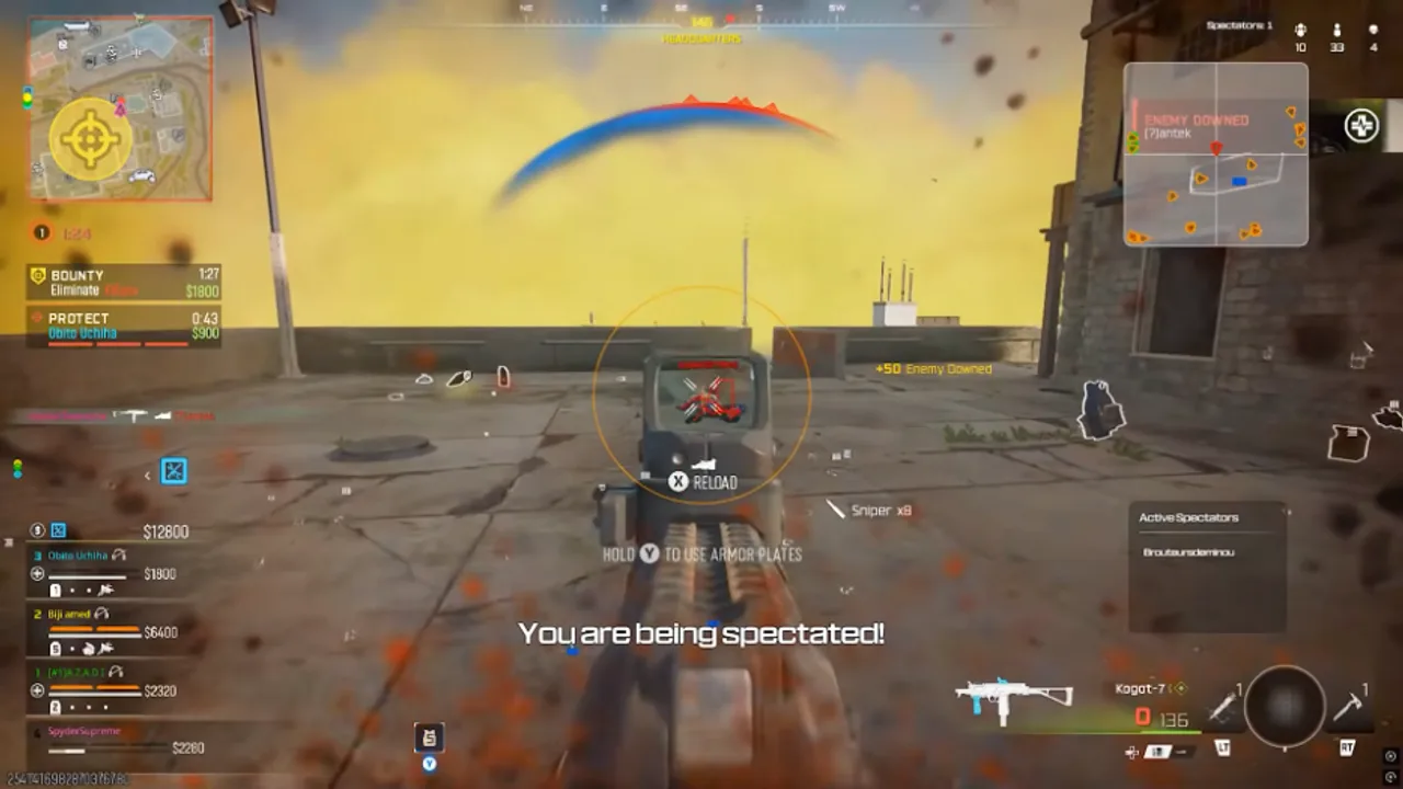 Call of Duty Warzone spectate screen with ESP overlays that stream-proof setup is meant to hide from capture